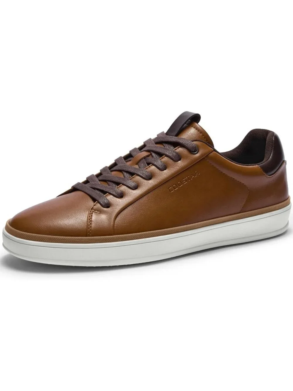 Coostar Men's Brown Rubber Sole Lightweight Comfortable Classic Lace Up Sneakers